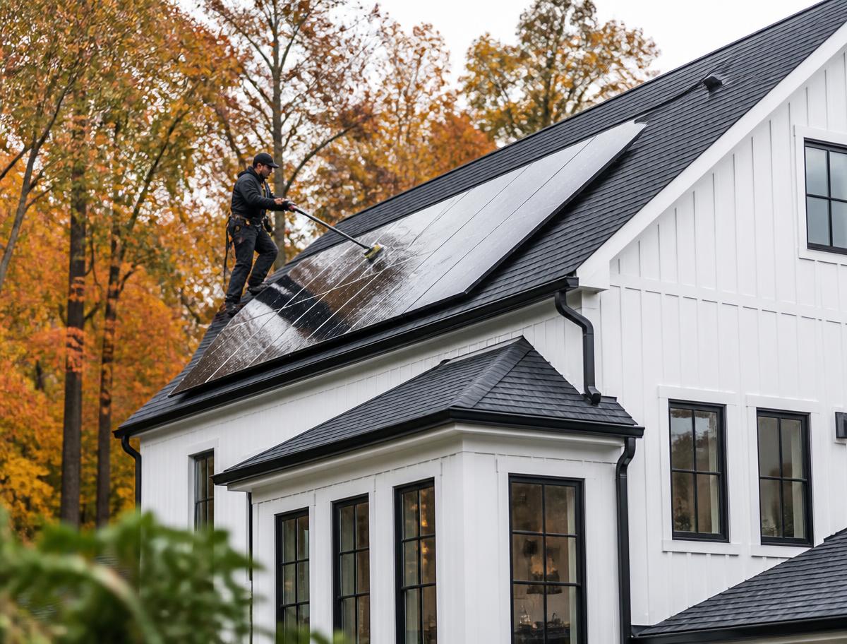 Solar Panel Cleaning at a North Jersey home